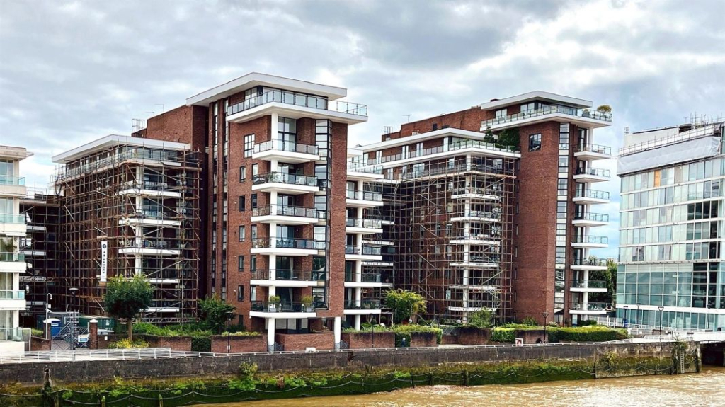 New build flats – communal areas, brickwork façade