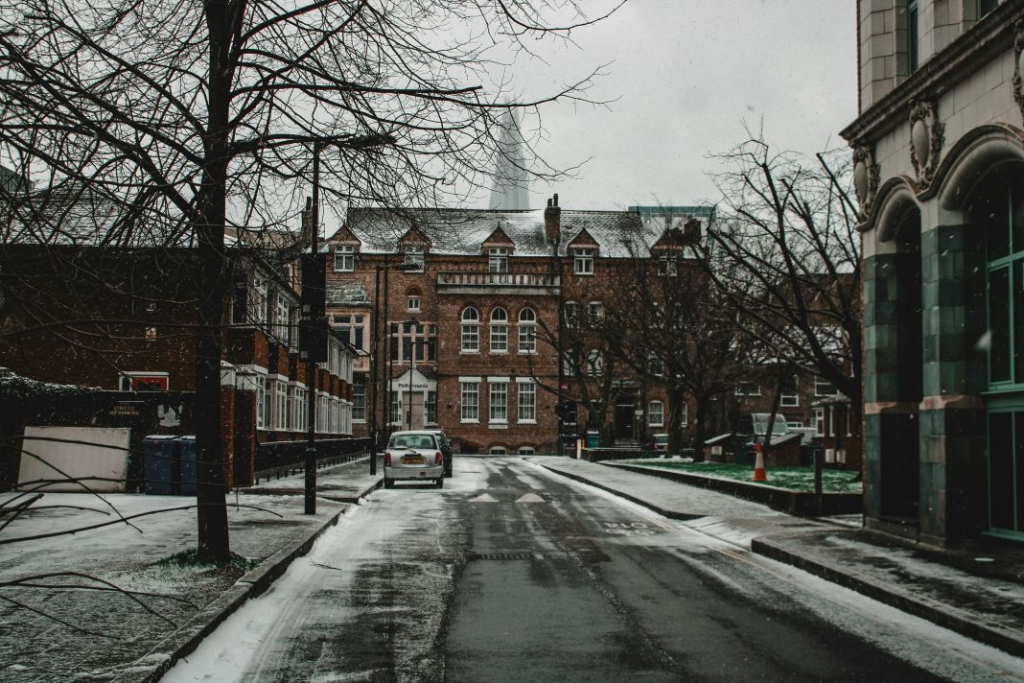 A photo of properties in london nearby to a school